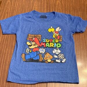 Super Mario Blue Kids Short Sleeve Tee